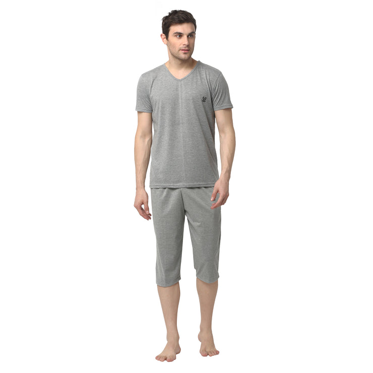 Mack Jonney Silver Silver Night Suit For Men's