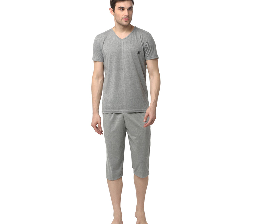 Mack Jonney Silver Silver Night Suit For Men's