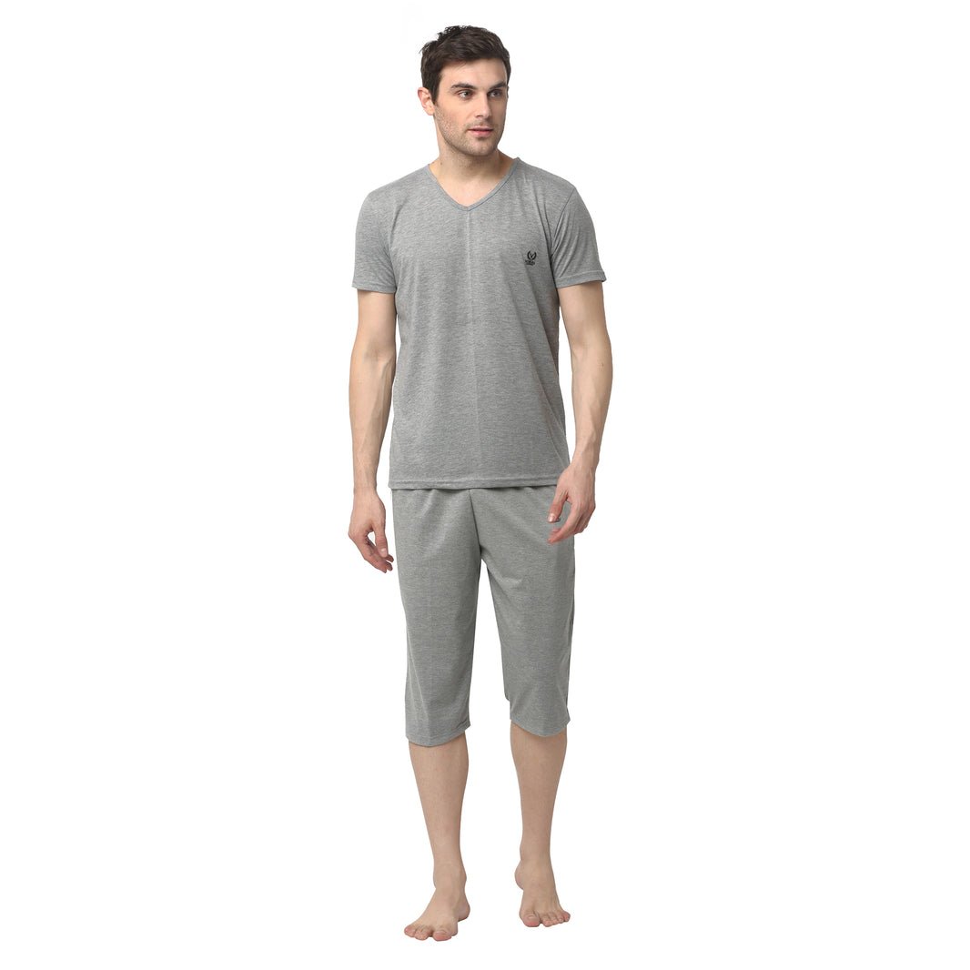 Mack Jonney Silver Silver Night Suit For Men's