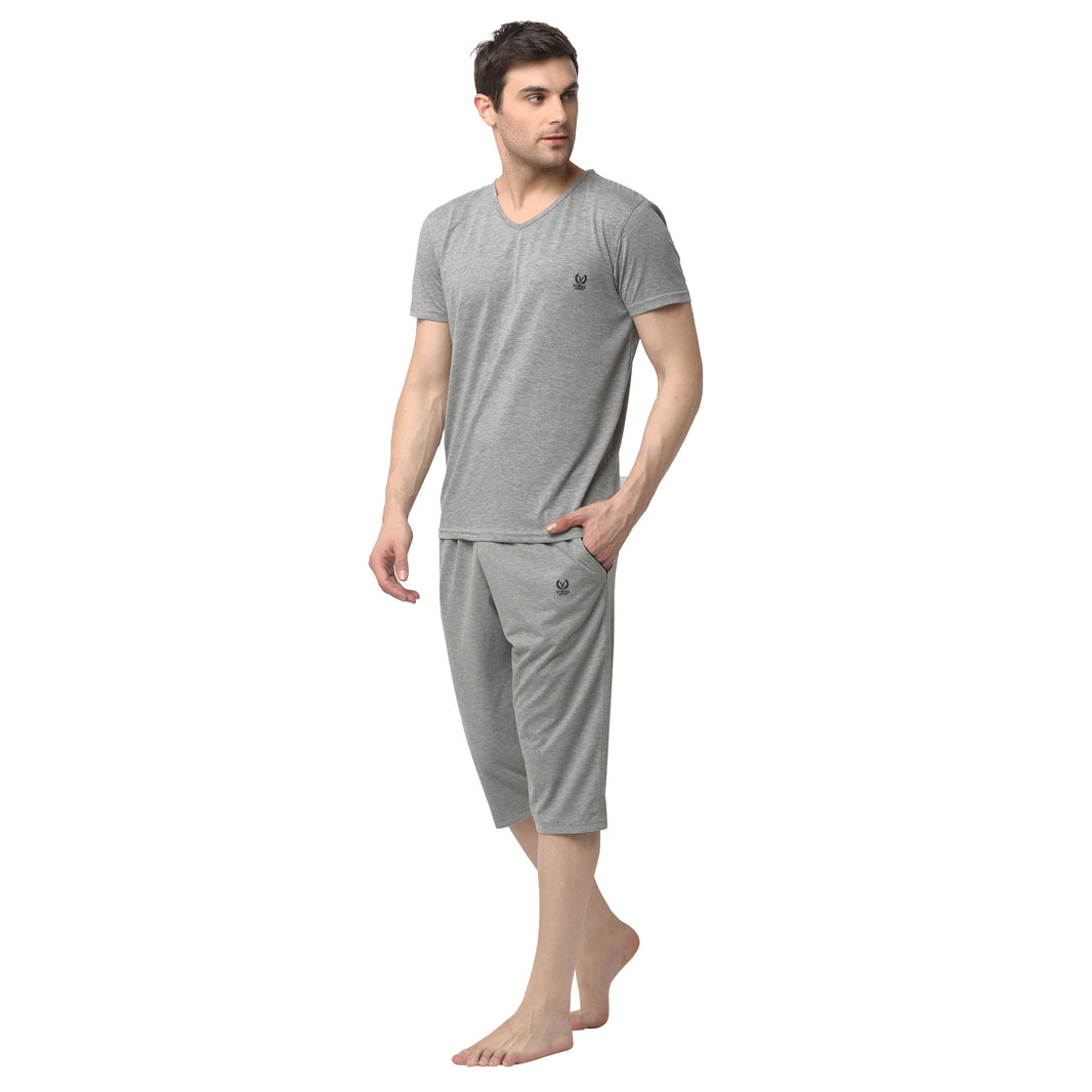 Mack Jonney Silver Silver Night Suit For Men's