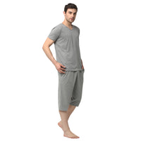 Mack Jonney Silver Silver Night Suit For Men's