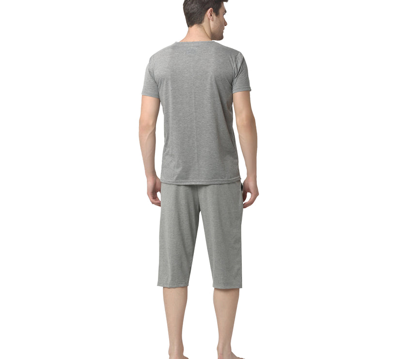 Mack Jonney Silver Silver Night Suit For Men's