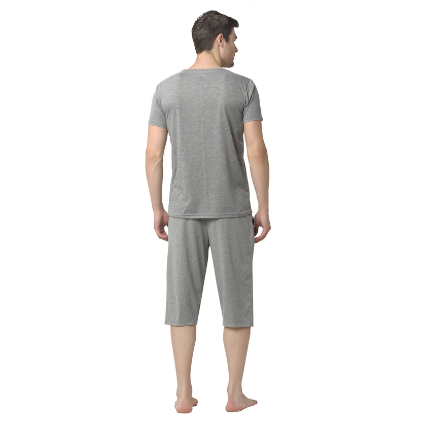 Mack Jonney Silver Silver Night Suit For Men's