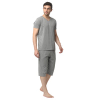 Mack Jonney Silver Silver Night Suit For Men's