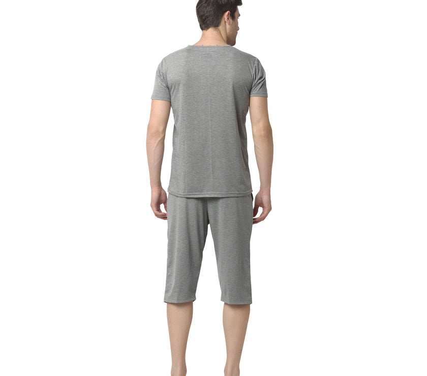 Mack Jonney Silver Silver Night Suit For Men's