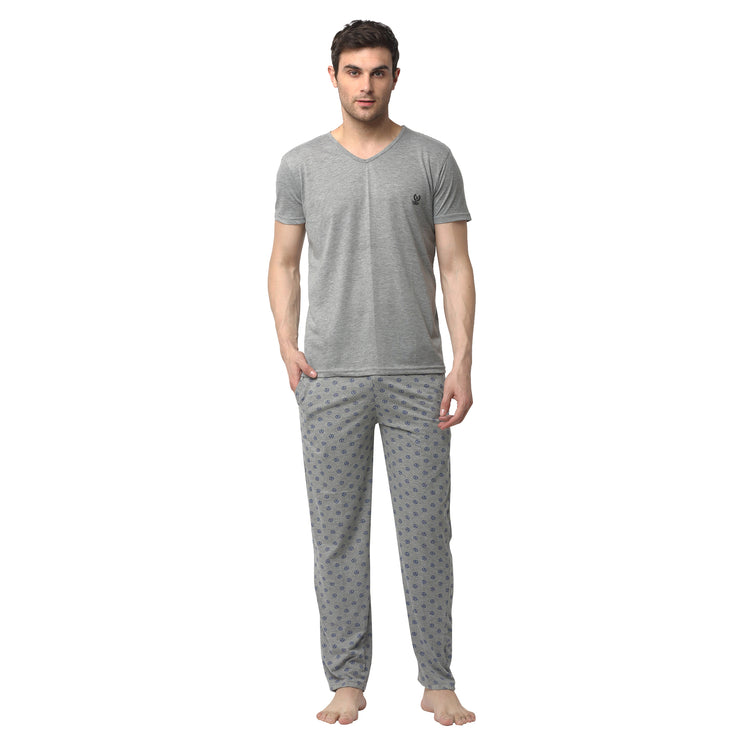 Mack Jonney Silver Silver Night Suit For Men's
