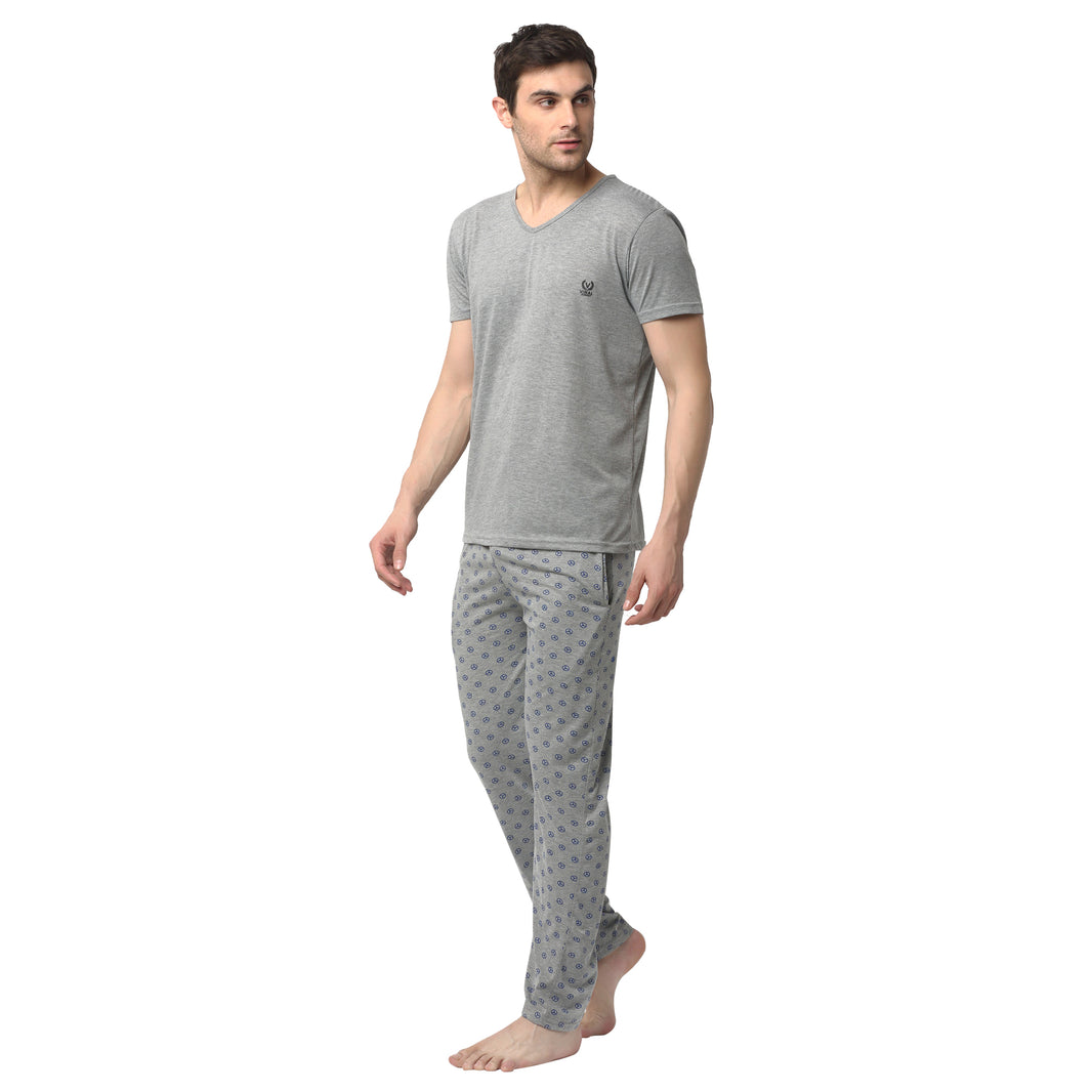 Mack Jonney Silver Silver Night Suit For Men's