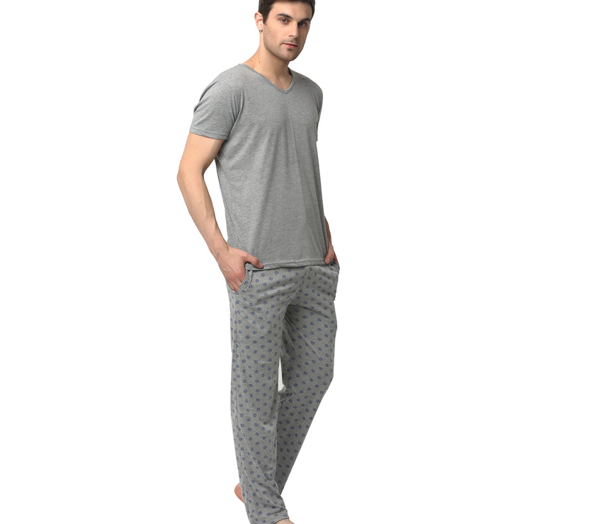 Mack Jonney Silver Silver Night Suit For Men's