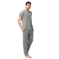 Mack Jonney Silver Silver Night Suit For Men's
