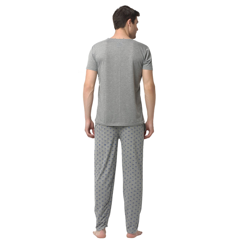 Mack Jonney Silver Silver Night Suit For Men's