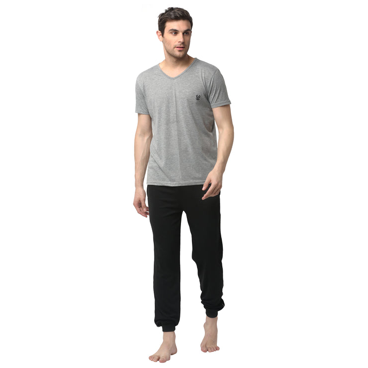 Mack Jonney Silver Black Night Suit For Men's