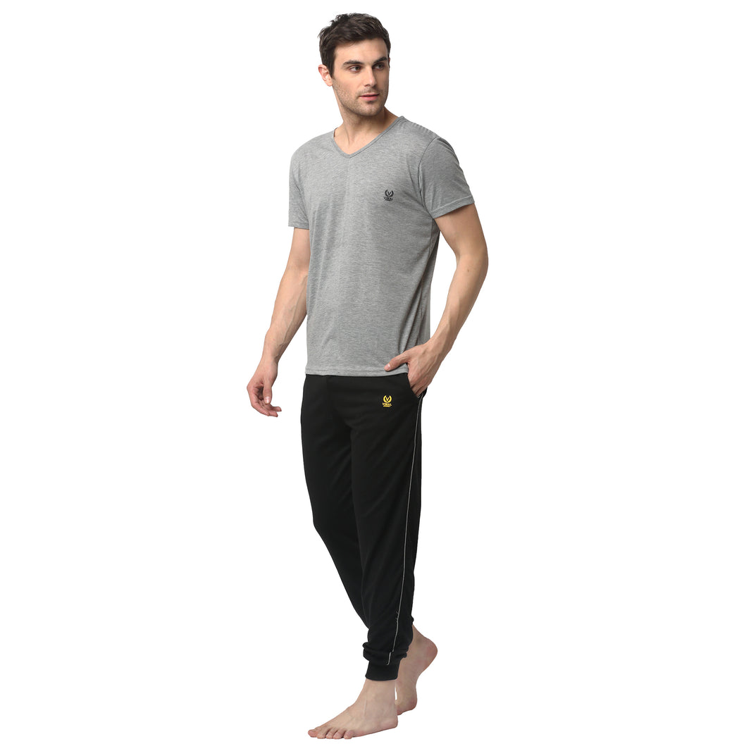 Mack Jonney Silver Black Night Suit For Men's