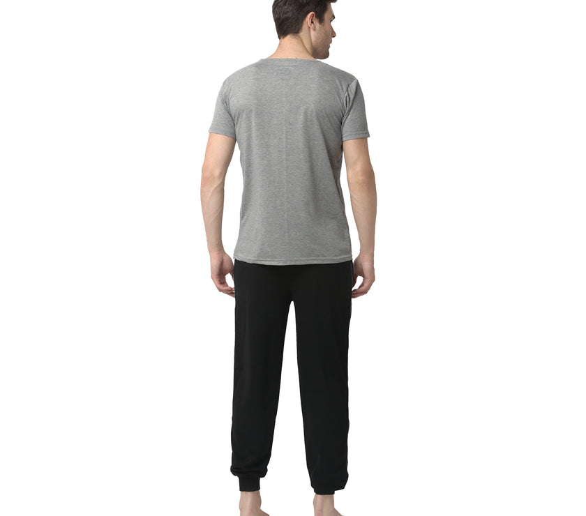 Mack Jonney Silver Black Night Suit For Men's
