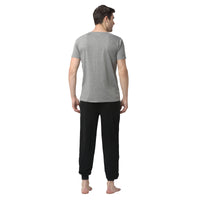 Mack Jonney Silver Black Night Suit For Men's