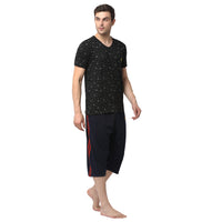 Mack Jonney Black Dark Blue Night Suit For Men's