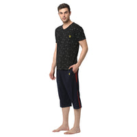 Mack Jonney Black Dark Blue Night Suit For Men's