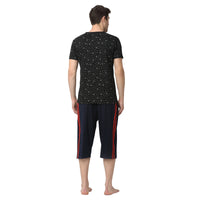 Mack Jonney Black Dark Blue Night Suit For Men's