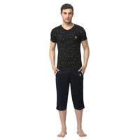 Mack Jonney Black Dark Blue Night Suit For Men's