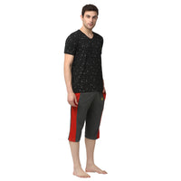 Mack Jonney Black Grey Night Suit For Men's