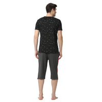 Mack Jonney Black Grey Night Suit For Men's