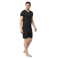 Mack Jonney Black Dark Blue Night Suit For Men's
