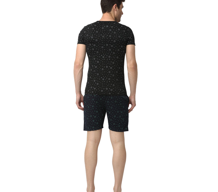 Mack Jonney Black Dark Blue Night Suit For Men's