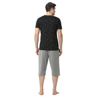 Mack Jonney Black Silver Night Suit For Men's
