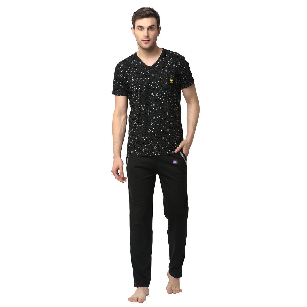 Mack Jonney Black Night Suit For Men's