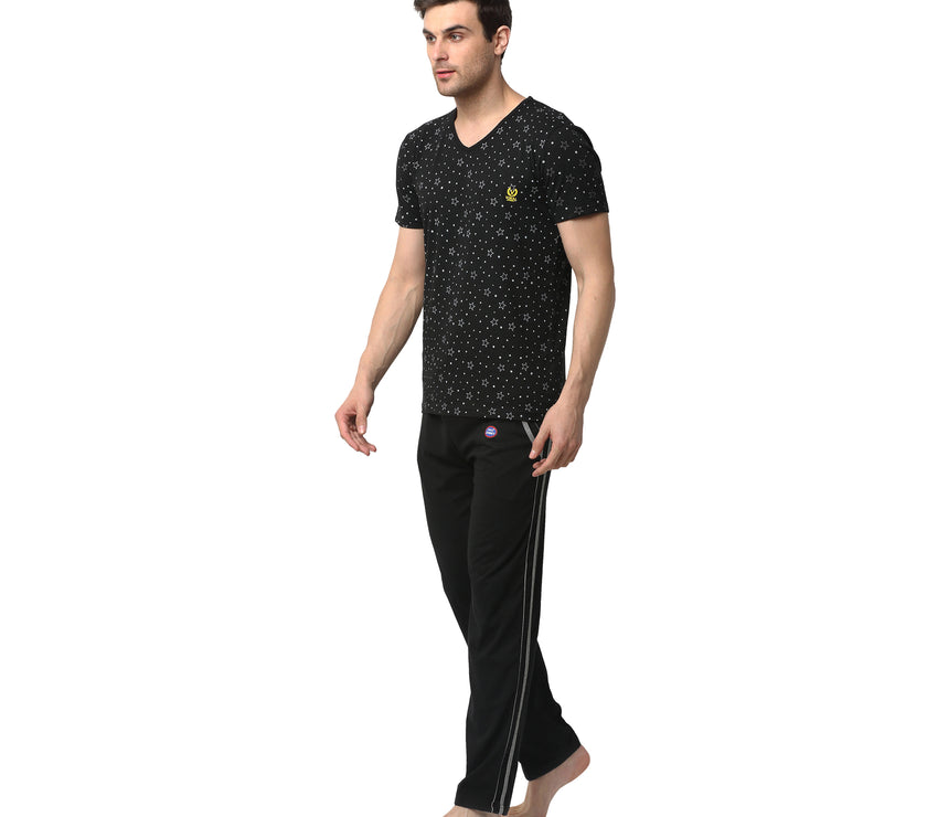 Mack Jonney Black Night Suit For Men's