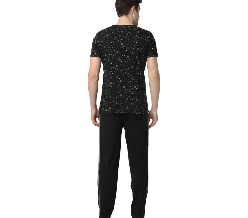 Mack Jonney Black Night Suit For Men's