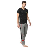 Mack Jonney Black Silver Night Suit For Men's