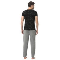 Mack Jonney Black Silver Night Suit For Men's