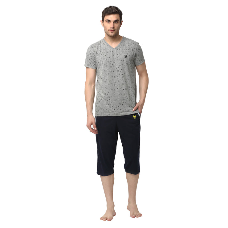 Mack Jonney Silver Dark Blue Night Suit For Men's