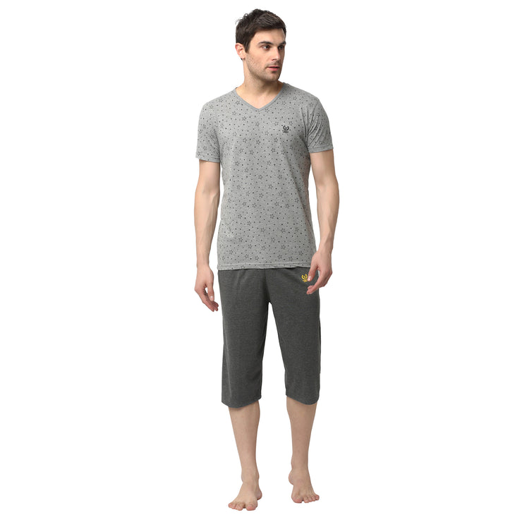 Mack Jonney Silver Grey Night Suit For Men's