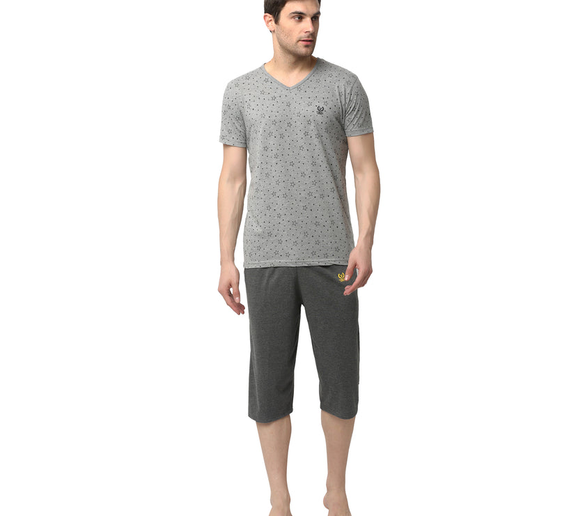 Mack Jonney Silver Grey Night Suit For Men's