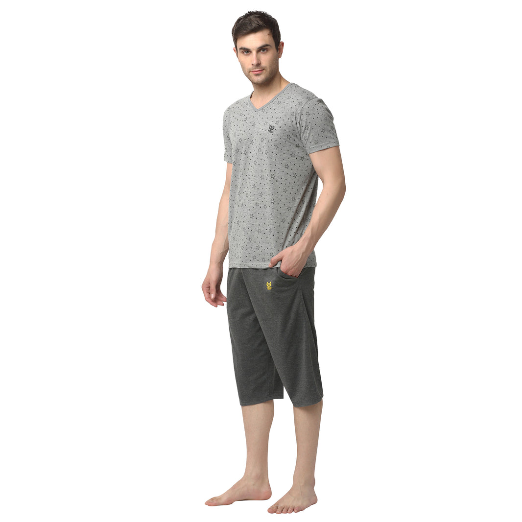 Mack Jonney Silver Grey Night Suit For Men's