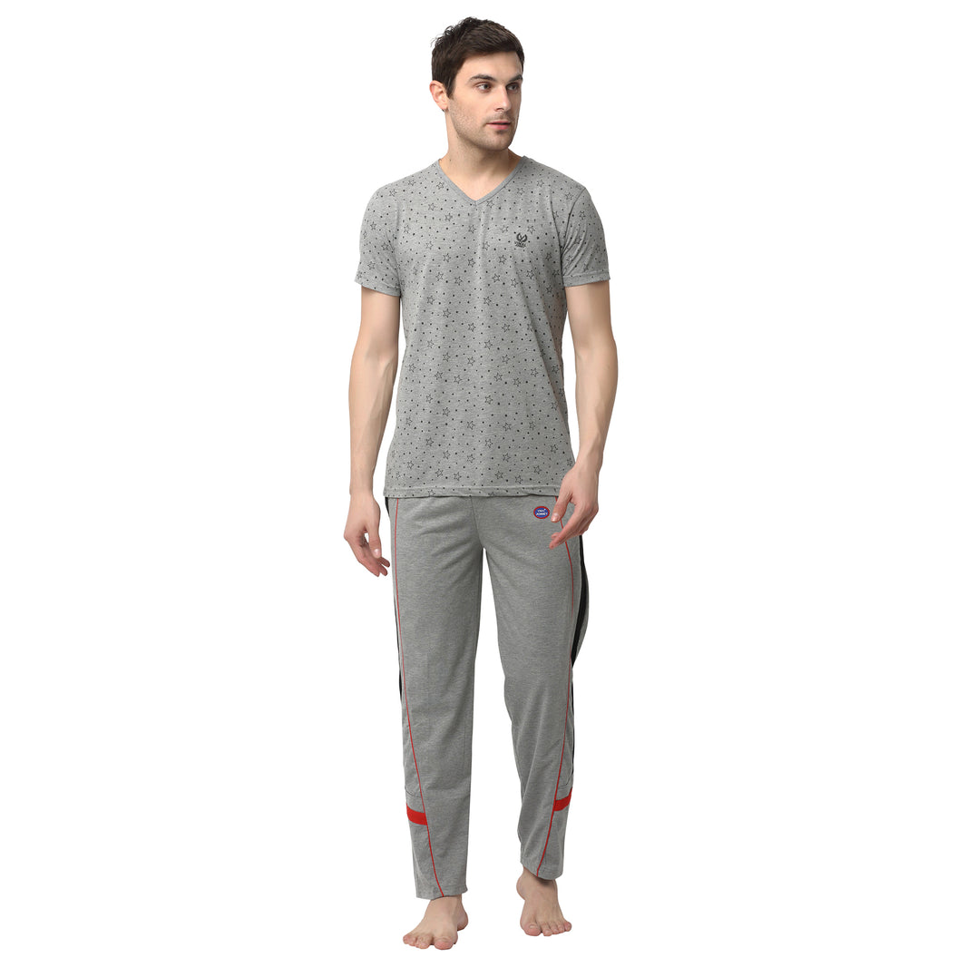 Mack Jonney Silver Night Suit For Men's