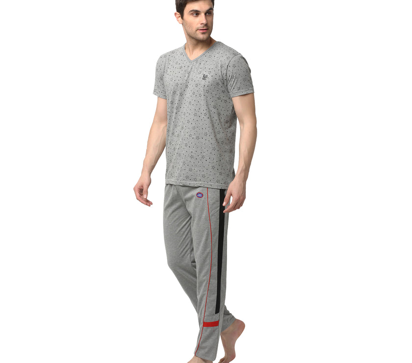 Mack Jonney Silver Night Suit For Men's