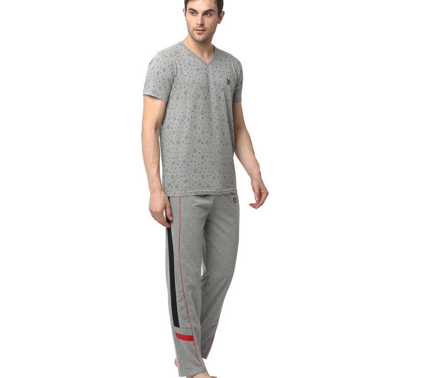 Mack Jonney Silver Night Suit For Men's