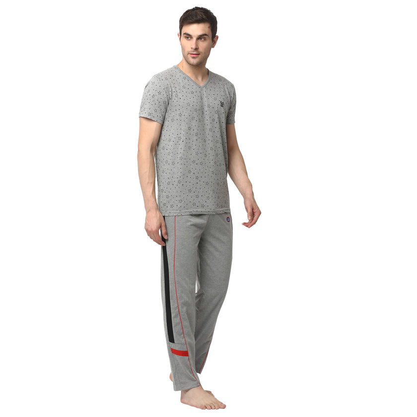 Mack Jonney Silver Night Suit For Men's