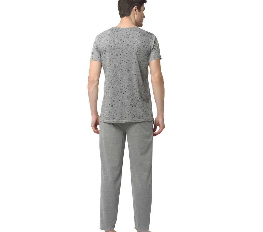Mack Jonney Silver Night Suit For Men's