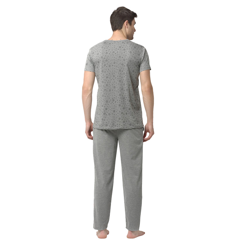 Mack Jonney Silver Night Suit For Men's
