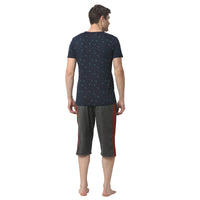 Mack Jonney Dark Blue Grey Night Suit For Men's