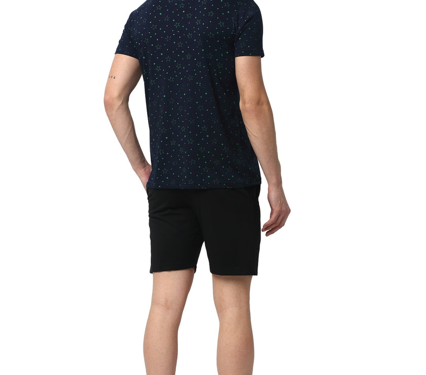 Mack Jonney Dark Blue Black Night Suit For Men's