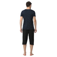 Mack Jonney Dark Blue Black Night Suit For Men's