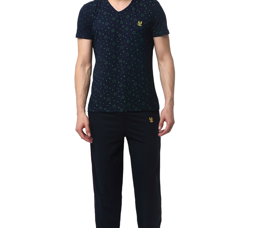 Mack Jonney Dark Blue Night Suit For Men's
