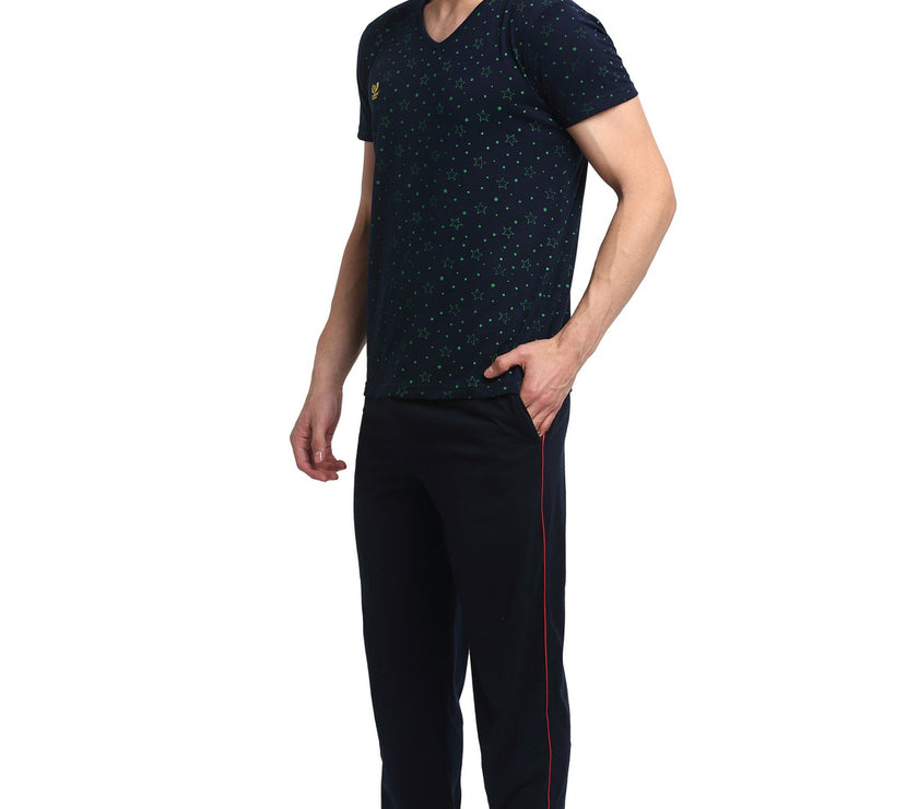 Mack Jonney Dark Blue Night Suit For Men's