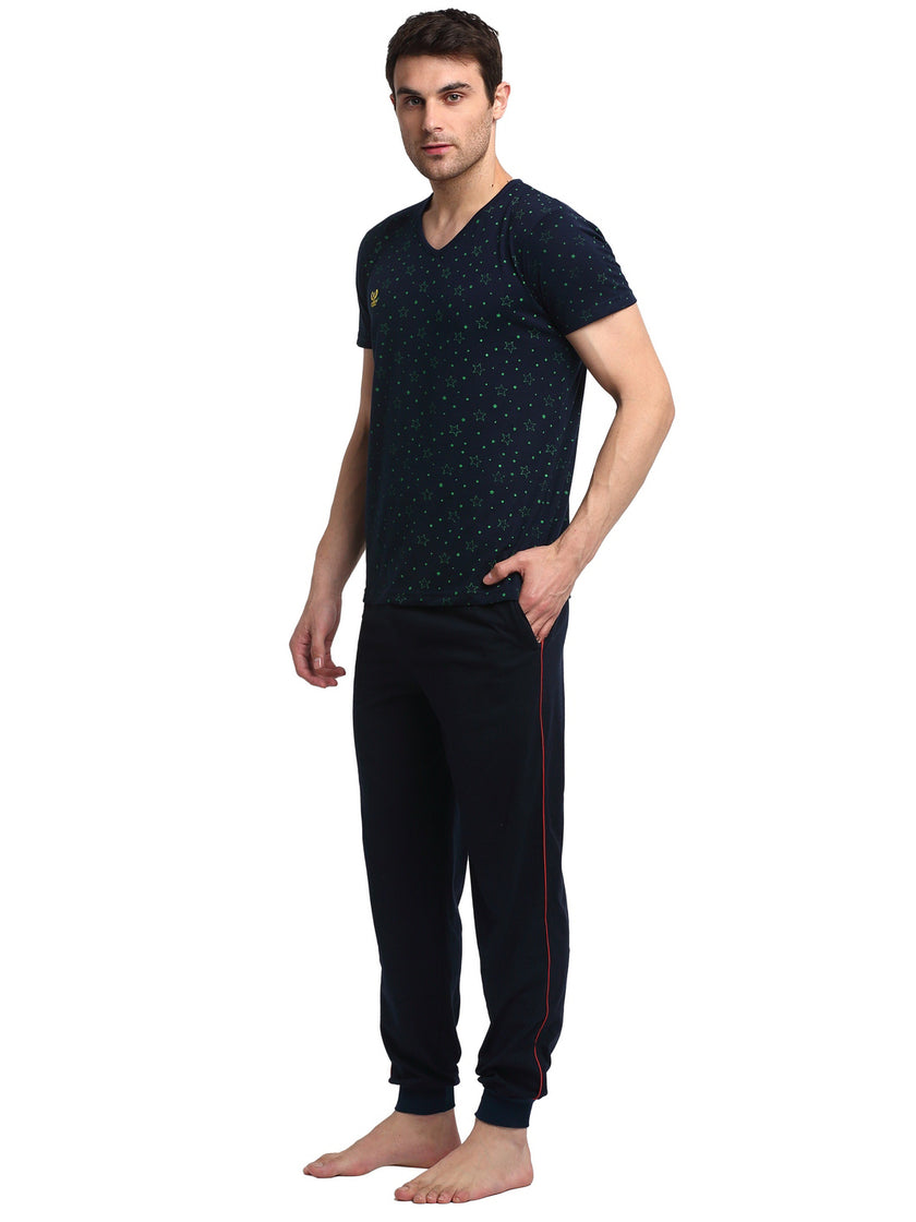 Mack Jonney Dark Blue Night Suit For Men's