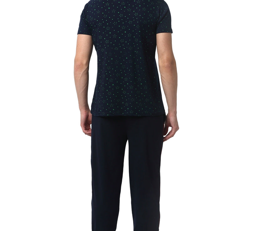 Mack Jonney Dark Blue Night Suit For Men's
