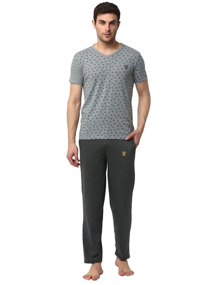 Mack Jonney Silver Grey Night Suit For Men's